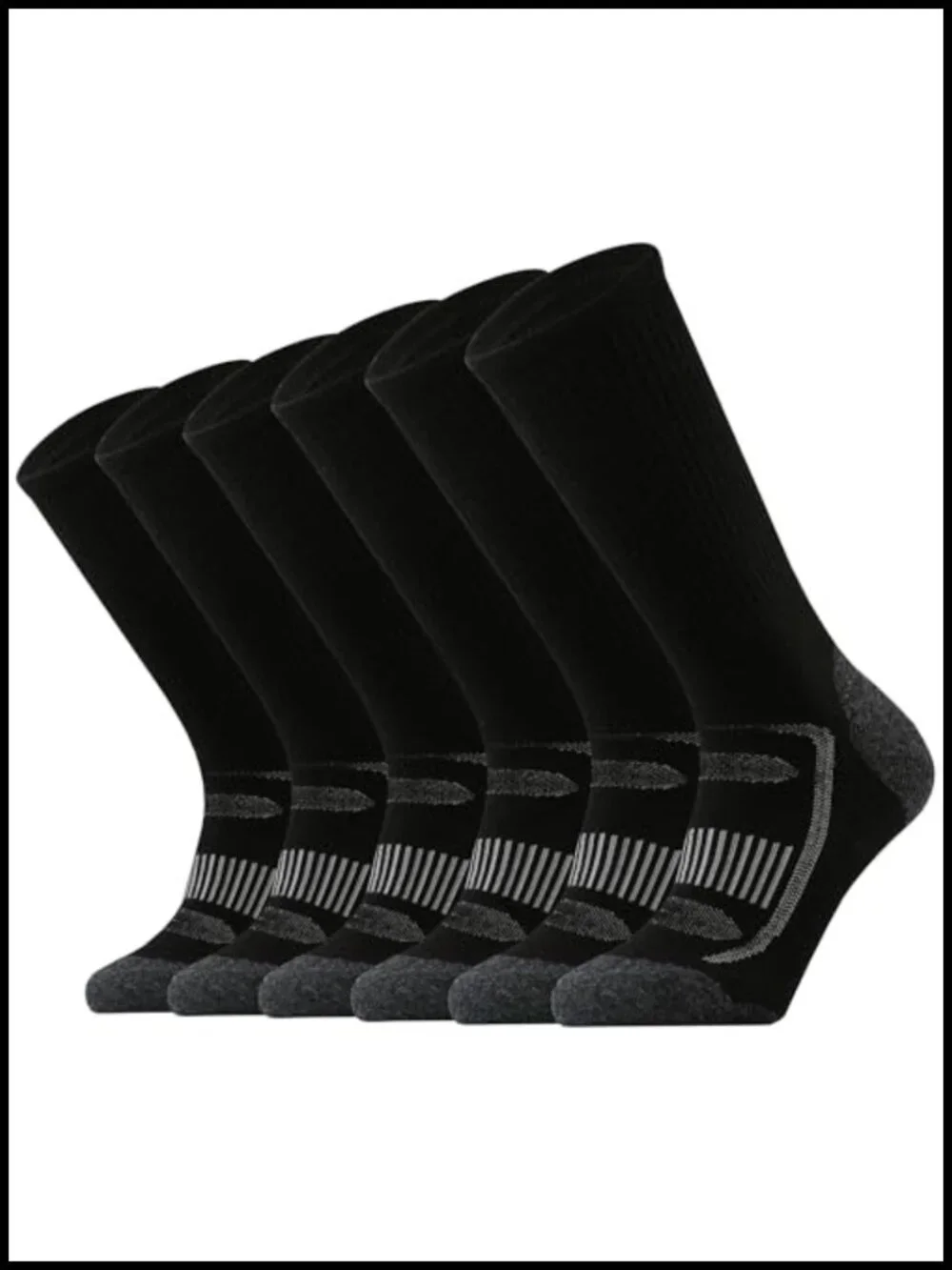 Merino Wool Men's Crew Socks 3-Pack Cushion Hiking Lightweight Arch Support